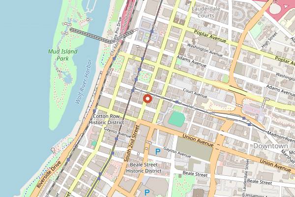 Map showing Paula and Raiford's Disco in Memphis