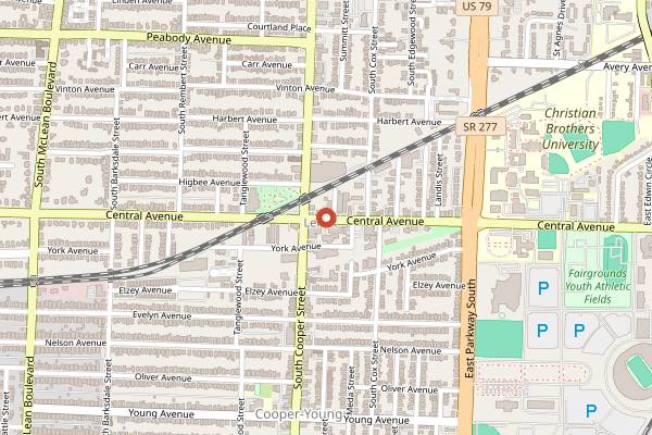 Map showing Railgarten in Memphis