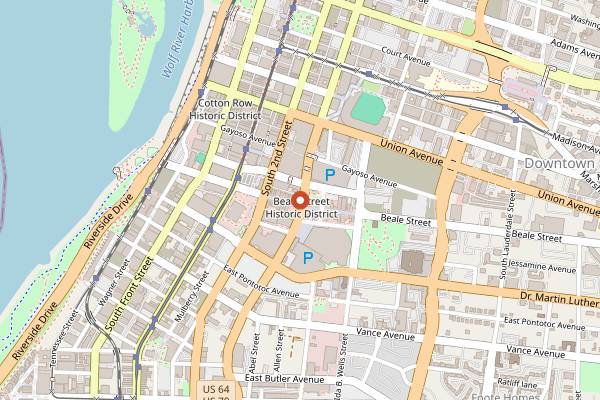 Map showing Rum Boogie Cafe in Memphis