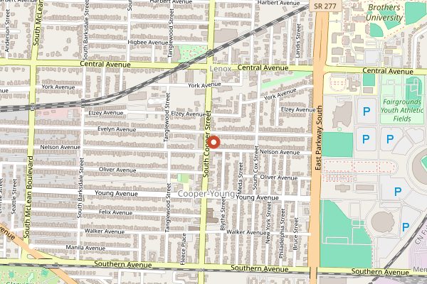 Map showing Soul Fish Cafe in Memphis