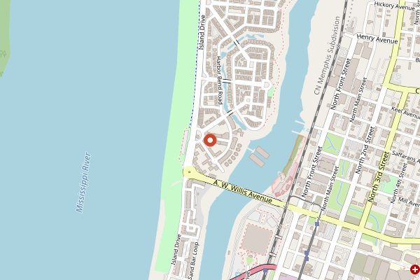 Map showing Tug's Casual Grill in Memphis