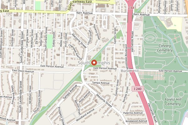Map showing Memphis hot tamales in Memphis