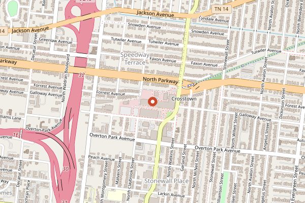 Map showing Art Bar at Crosstown Arts in Memphis