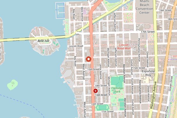 Map showing Bodega Taqueria y Tequila in Miami