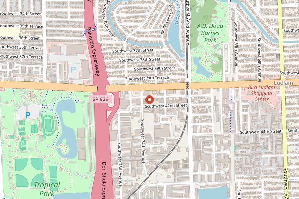 Map showing Lincoln's Beard Brewing Co. in Miami