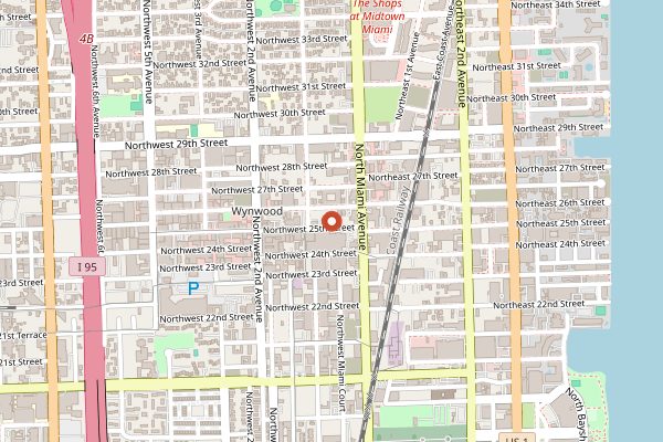 Map showing Casa La Rubia in Miami