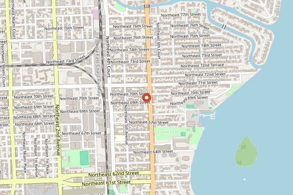 Map showing El Bagel in Miami