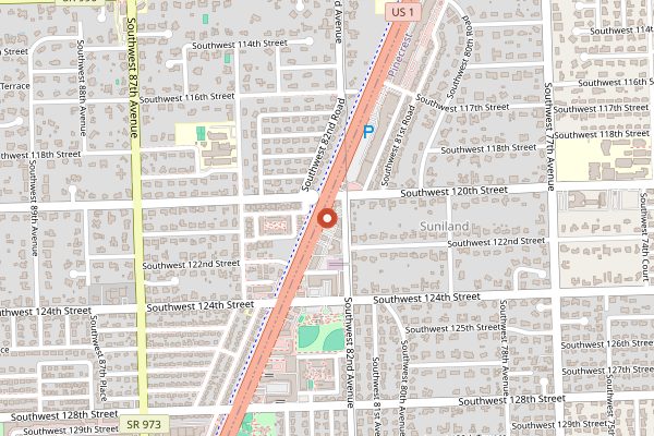Map showing Pinecrest Bakery in Miami