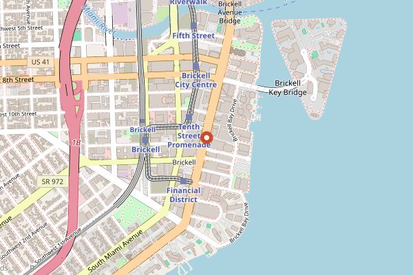 Map showing Vice City Bean in Miami