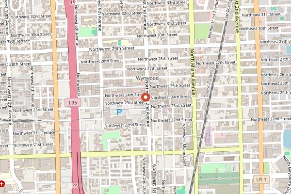 Map showing Panther Coffee in Miami