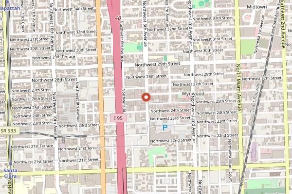Map showing Love Life Cafe in Miami