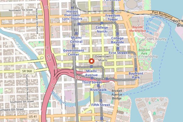 Map showing Calle Ocho Music Festival in Miami