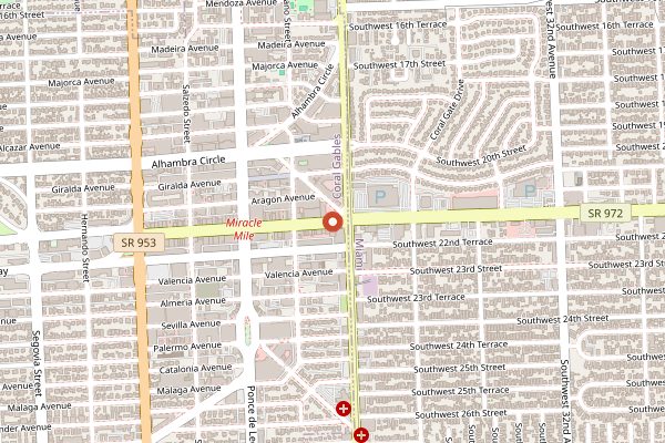 Map showing Carnaval on the Mile in Miami