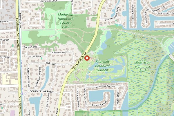 Map showing Fairchild Mango Festival in Miami