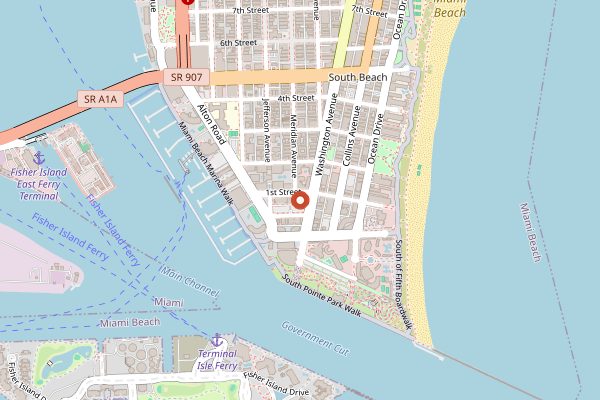 Map showing Estiatorio Milos in Miami
