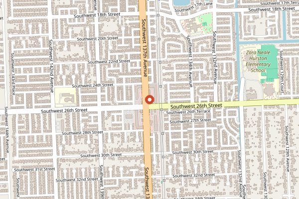 Map showing Islas Canarias Restaurant in Miami