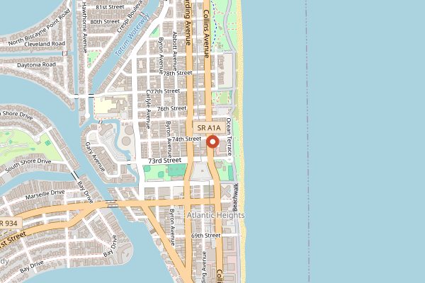 Map showing La Sandwicherie in Miami