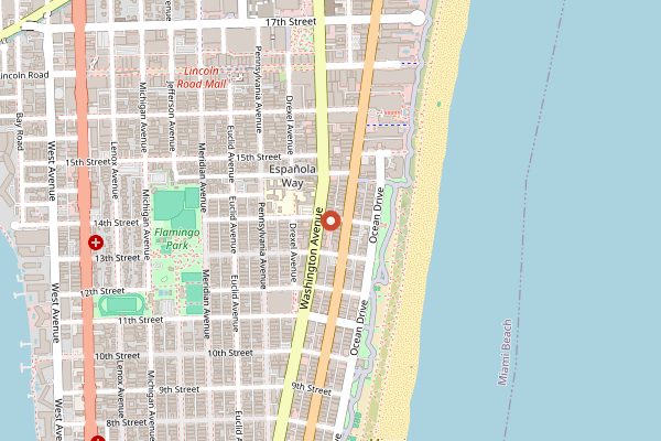 Map showing Mac's Club Deuce in Miami