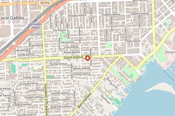 Map showing Coconut Grove Saturday Organic Market in Miami