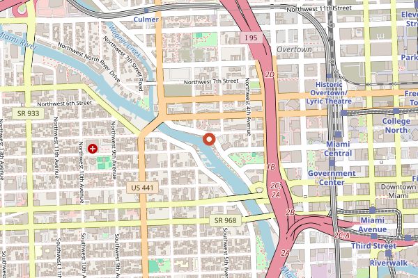 Map showing Garcia's Seafood Fish Market in Miami