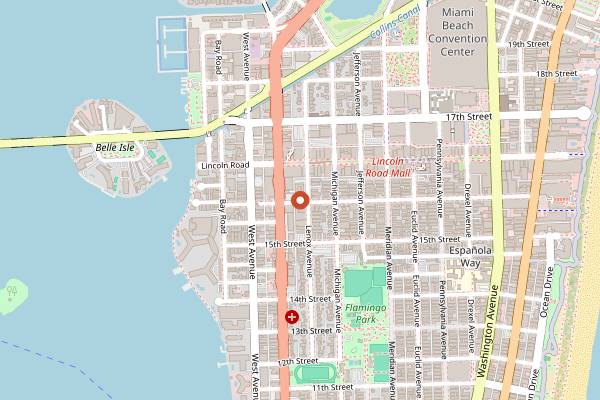 Map showing Abbey Brewing Company in Miami