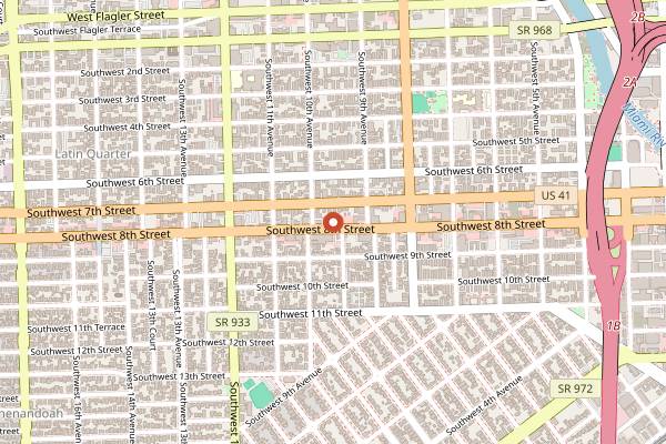 Map showing Café La Trova in Miami