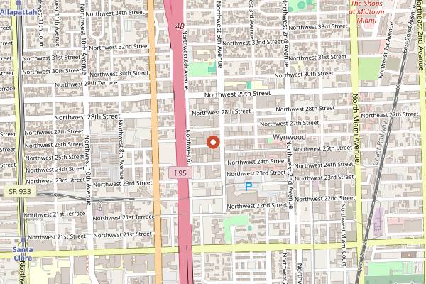 Map showing Dante's HiFi in Miami