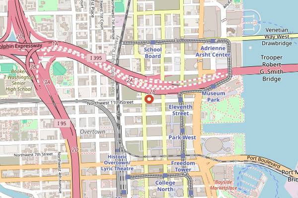 Map showing E11EVEN Miami in Miami