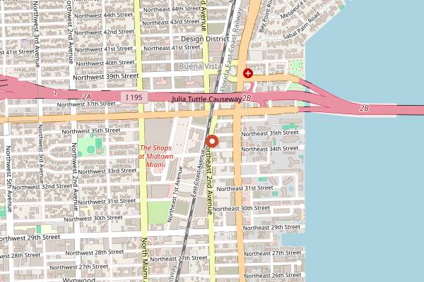 Map showing Lagniappe House in Miami