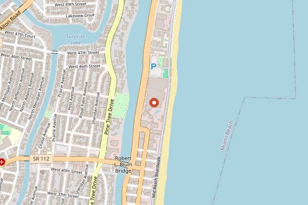Map showing LIV at Fontainebleau in Miami