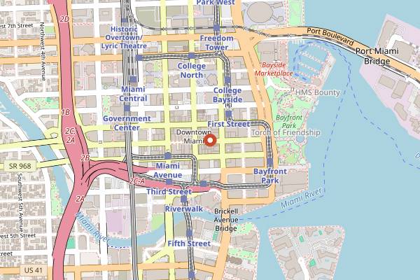 Map showing Lost Boy Dry Goods in Miami