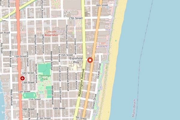 Map showing Lost Weekend in Miami