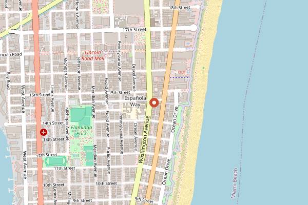 Map showing Score Bar in Miami