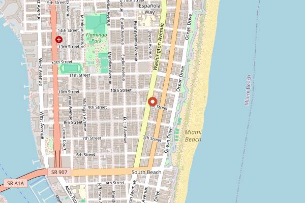 Map showing Serena Rooftop in Miami