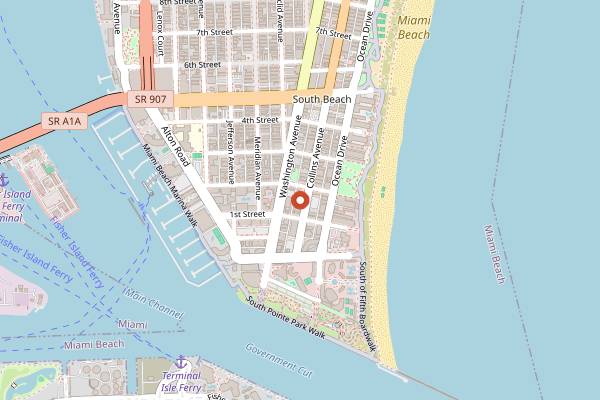 Map showing STORY Nightclub in Miami