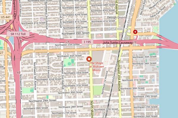 Map showing The Sylvester in Miami