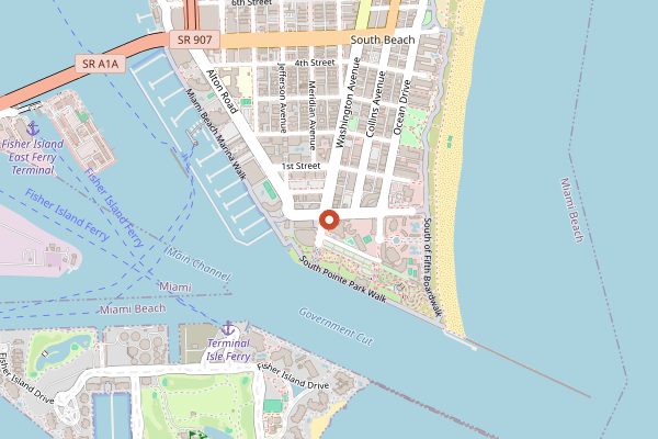 Map showing Joe's Stone Crab in Miami
