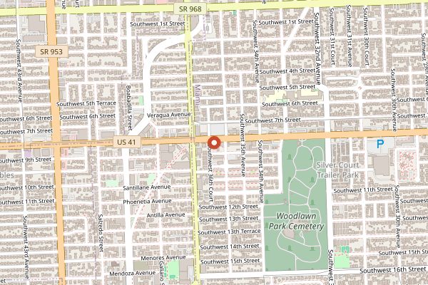 Map showing La Carreta in Miami