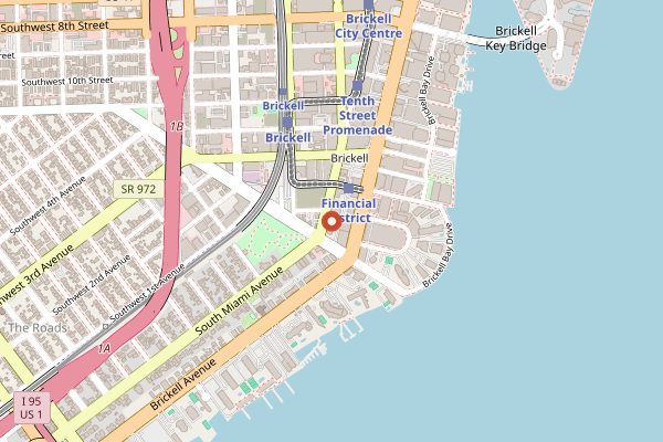 Map showing La Mar by Gaston Acurio in Miami
