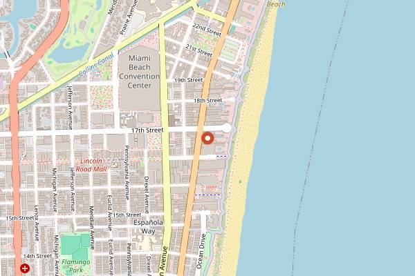 Map showing Mareva 1939 in Miami