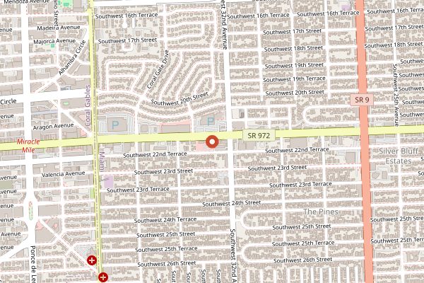 Map showing Sergio's in Miami
