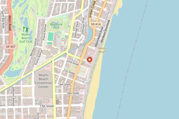 Map showing The Bazaar by Jose Andres in Miami