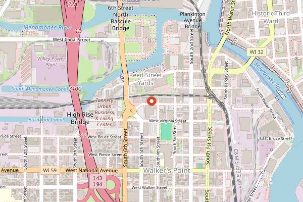 Map showing Greige Patisserie in Milwaukee