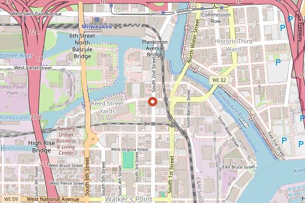 Map showing Purple Door Ice Cream in Milwaukee