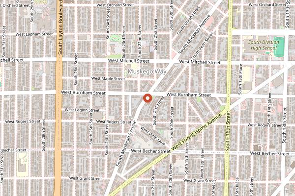 Map showing The Cake Lady in Milwaukee