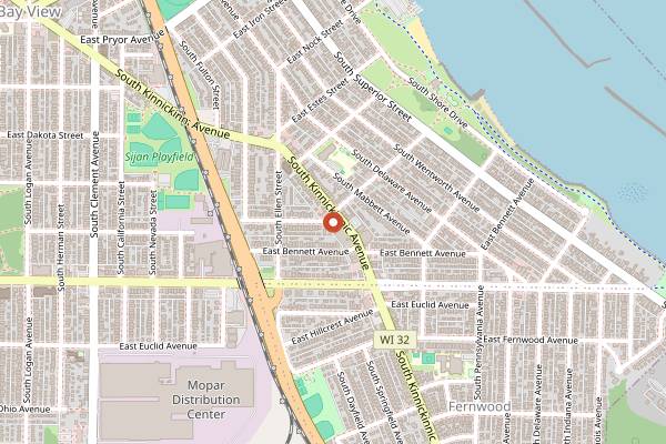 Map showing Blackbird Bar in Milwaukee