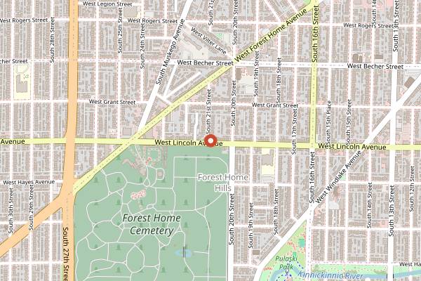 Map showing Holler House in Milwaukee