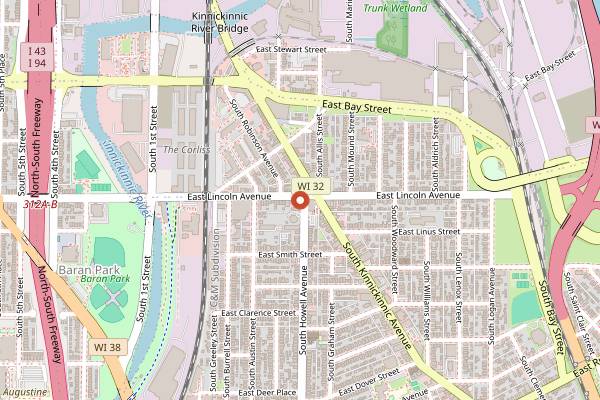 Map showing Mothership in Milwaukee