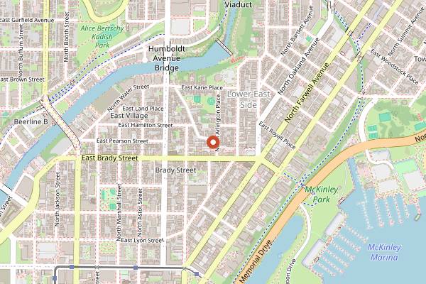 Map showing Thurman's 15 in Milwaukee