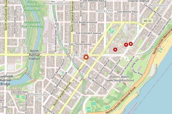 Map showing Von Trier in Milwaukee